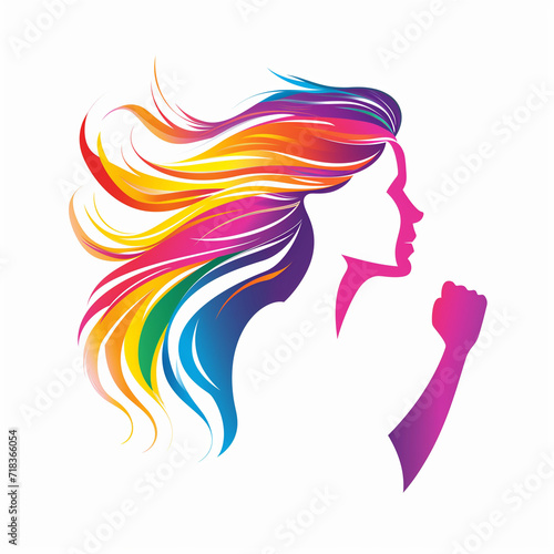 Colorful silhouette symbolizing empowerment and strength