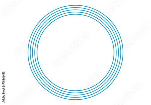 Círculo hecho de varios trazos azules en fondo blanco. photo