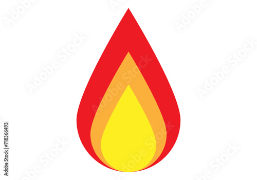 Icono de llama de fuego en fondo blanco.