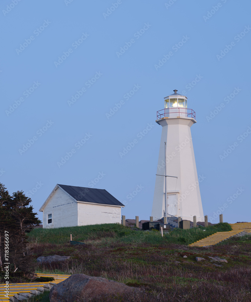 The new Concrete tower of the Cape Spear Lighthouse on Canada's most easterly point on the island of Newfoundland The new Concrete tower of the Cape Spear Lighthouse on Canada's most easterly point on the island of Newfoundland