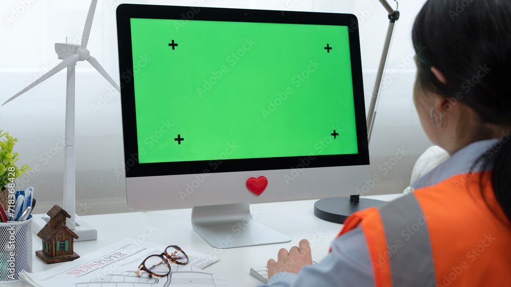 young civil engineer woman at working place young civil engineer woman at working place