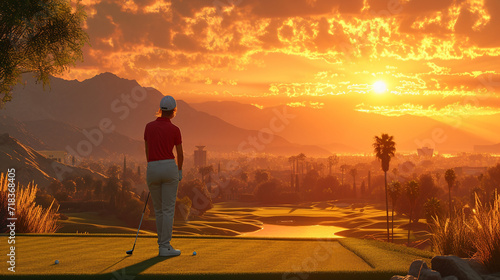 golf golfing 2024 olympic games sports landscape generative art