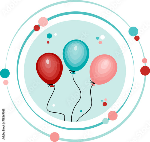 Birthday or celebration balloons graphic icon symbol