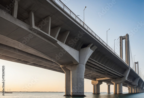 Coastal reinforced concrete bridge design with strong column architecture. © SR07XC3