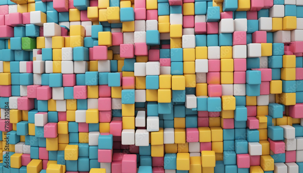 Vibrant Cubes in 3D Rendering Vibrant Cubes in 3D Rendering