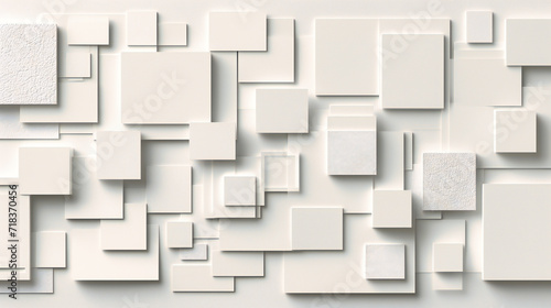 Abstract White Pattern and Texture, Architectural Wall Design with Geometric Squares and Modern Style © Rabbi