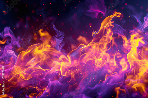 Colorful neon fire flame background banner or header  photo