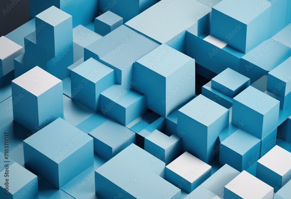 3D abstract geometric design with a blue background 3D abstract geometric design with a blue background