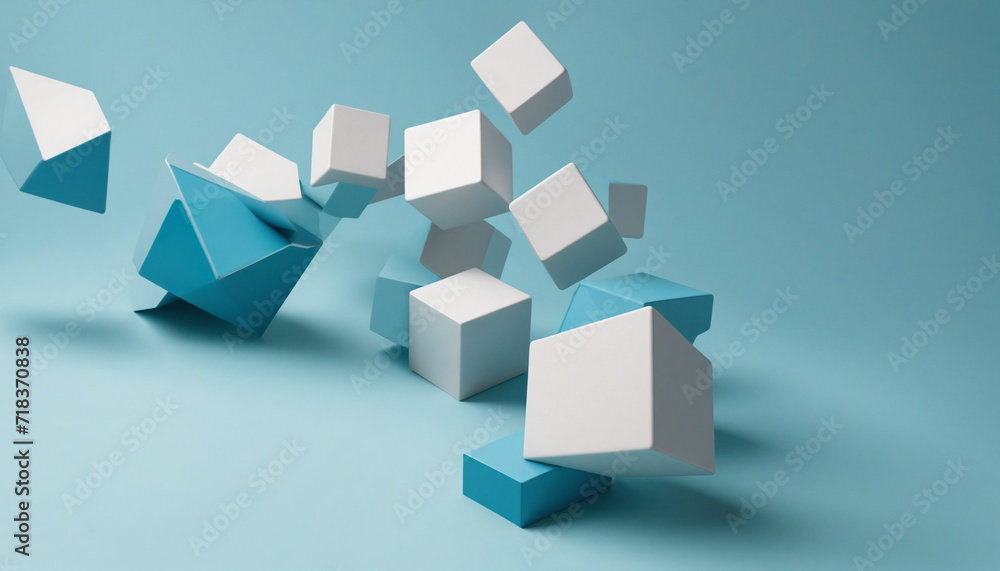 3D abstract geometric design with a blue background 3D abstract geometric design with a blue background