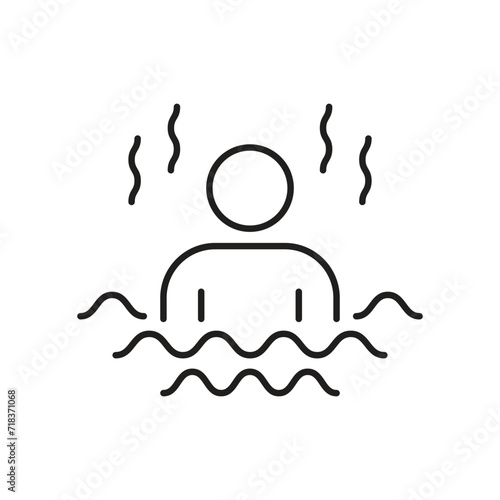 Sauna icon, steam room symbol, isolated on white background. vector illustration