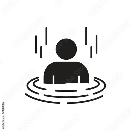 Sauna icon, steam room symbol, isolated on white background. vector illustration