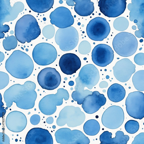 Watercolor blue spot on clear background. Unique creation.