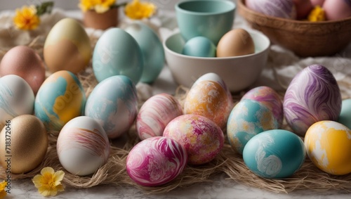 Artistic Easter Eggs Collection in Bowls