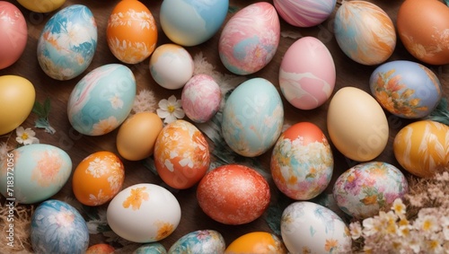 Floral Patterns on Easter Eggs