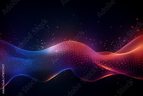 Vibrant Liquid Flow, Modern Abstract Waves: Neon Background with Dynamic Holographic Curves