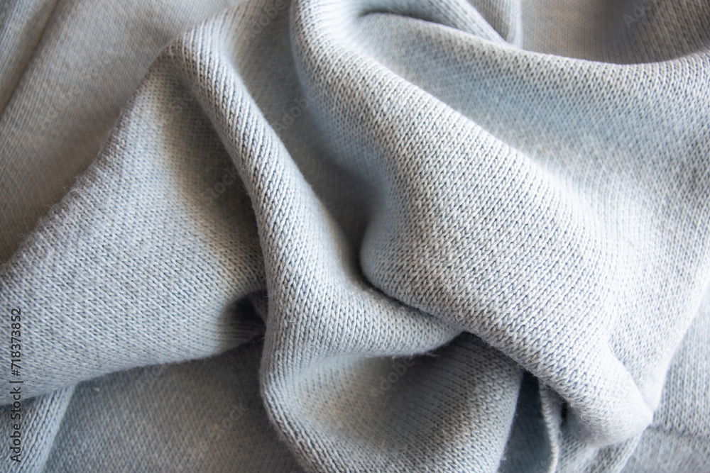Fototapeta premium Cotton texture fabric or cloth blau textile with cage for fashion clothes.