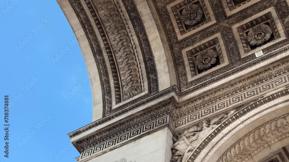 Paris, France, Arch Of Triumph And Champs Elysees. Travel destination, sightseeing, walking tour Paris, France, Arch Of Triumph And Champs Elysees. Travel destination, sightseeing, walking tour