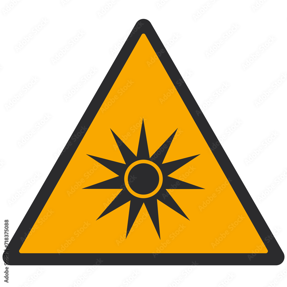 WARNING PICTOGRAM, OPTICAL RADIATION ISO 7010 - W027 WARNING PICTOGRAM, OPTICAL RADIATION ISO 7010 - W027
