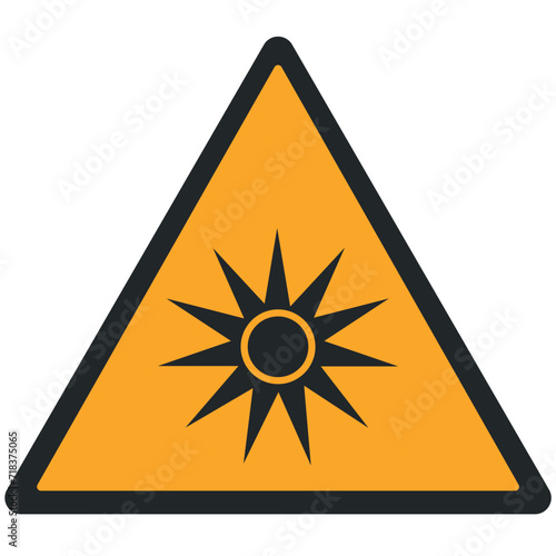 WARNING PICTOGRAM, OPTICAL RADIATION ISO 7010 - W027, VECTOR