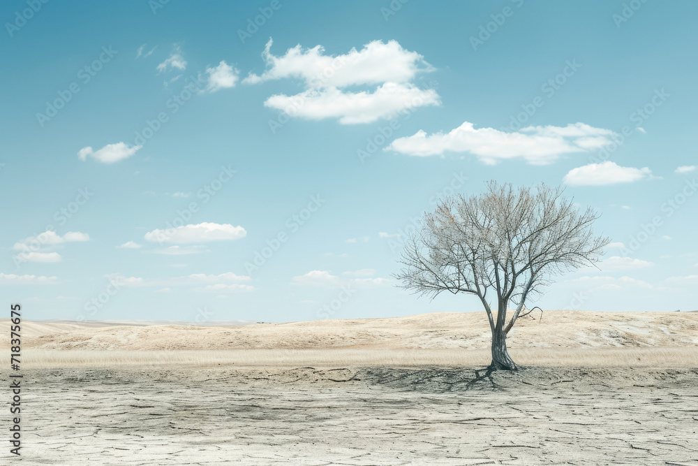 lone tree standing tall in a barren landscape, a symbol of strength and resilience lone tree standing tall in a barren landscape, a symbol of strength and resilience