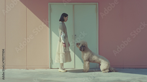 Harmony in Hues: woman-dog Love photo
