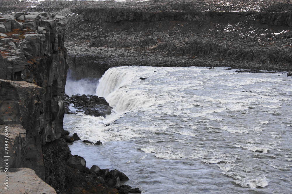 Dettifoss Waterfall (the most powerful waterfall in Europe) on River Jokulsa a Fjollum, Northern Iceland