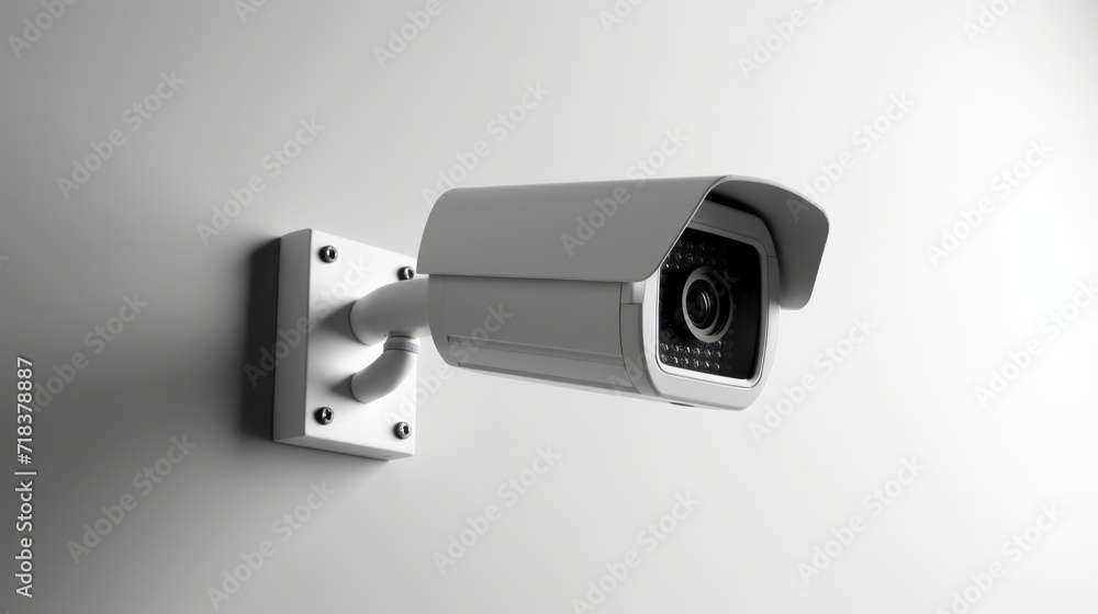 Surveillance camera on white background. Neural network AI generated art Surveillance camera on white background. Neural network AI generated art