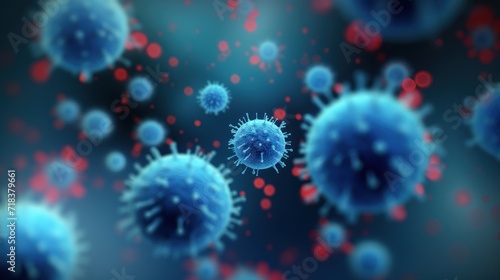 3D illustration of Coronavirus 2019-nCov novel coronavirus. SARS-CoV-2, Middle East Respiratory Syndrome. photo