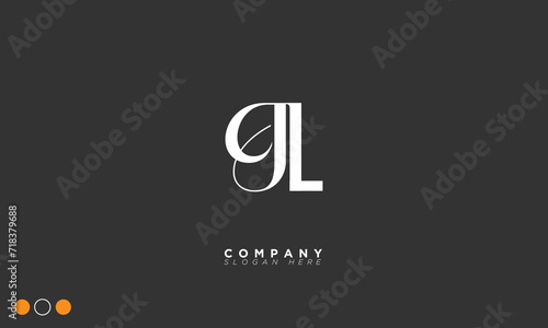 GL Alphabet letters Initials Monogram logo LG, G and L