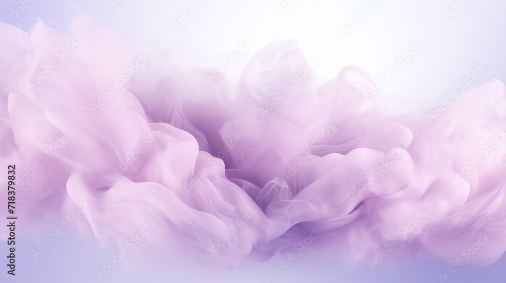  a lot of smoke is floating in the air on a blue and white background with a soft light purple color. - obrazy, fototapety, plakaty 