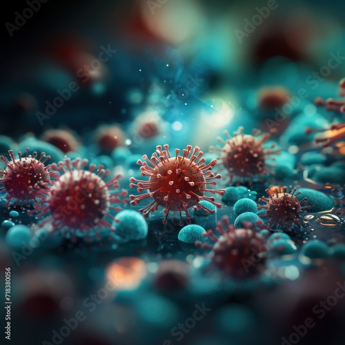 Flu. Flu Concept. Flu Virus. Virus. Pandemic Concept. Epidemic Concept. virus 3d illustration. Coronavirus. Covid 19. © John Martin