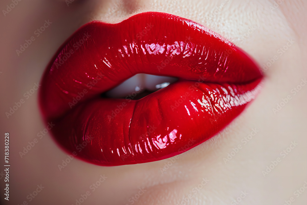 red lips close up
red lips close up