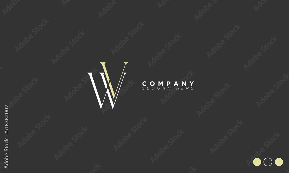 WV Alphabet letters Initials Monogram logo VW, W and V WV Alphabet letters Initials Monogram logo VW, W and V