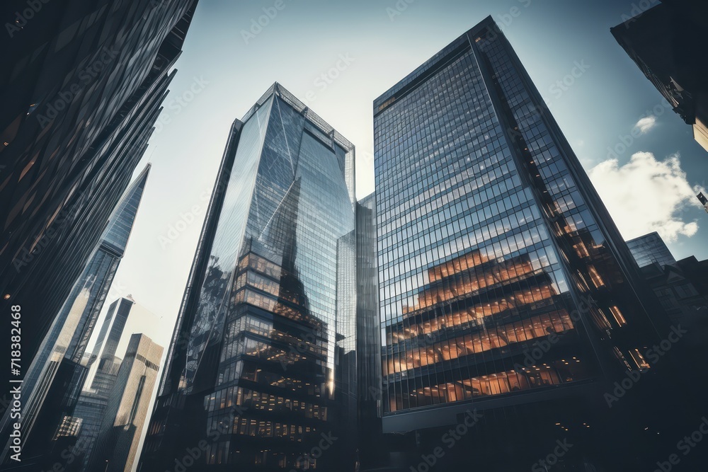 Fototapeta premium Architectural Marvels Skyscrapers Defining the City