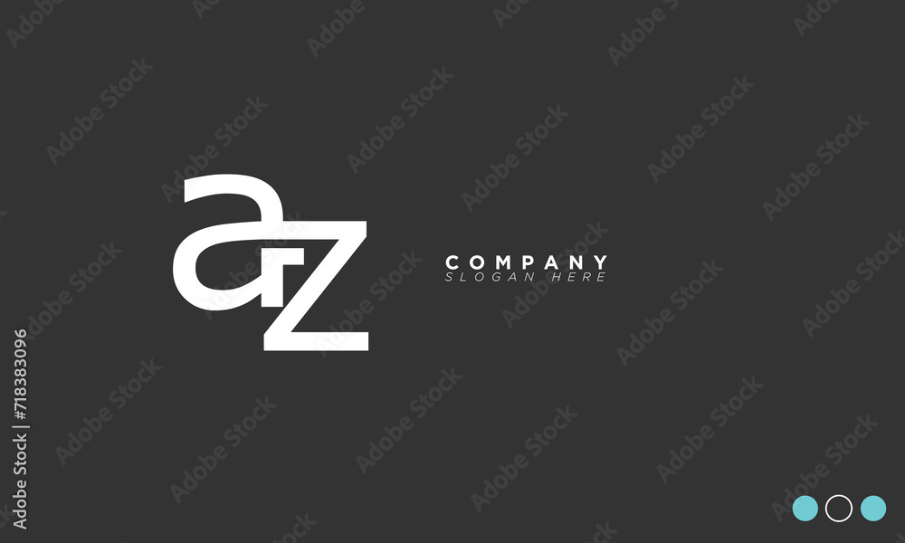 AZ Alphabet letters Initials Monogram logo ZA, A and Z AZ Alphabet letters Initials Monogram logo ZA, A and Z