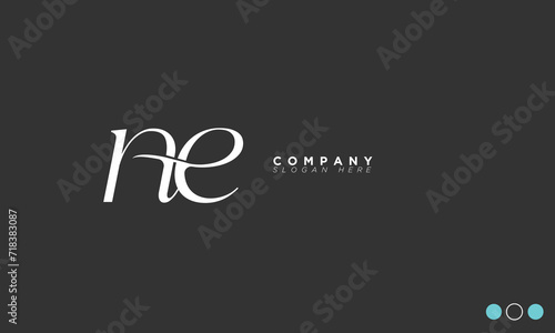  NE Alphabet letters Initials Monogram logo EN, N and E