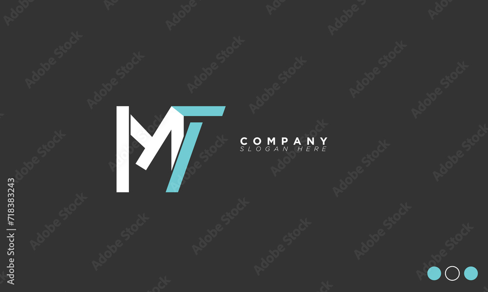 MT Alphabet letters Initials Monogram logo TM, M and T MT Alphabet letters Initials Monogram logo TM, M and T