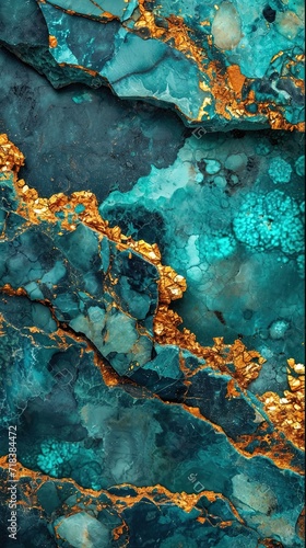 Emerald Waves and Golden Veins: A Mesmerizing Generative AI Landscape