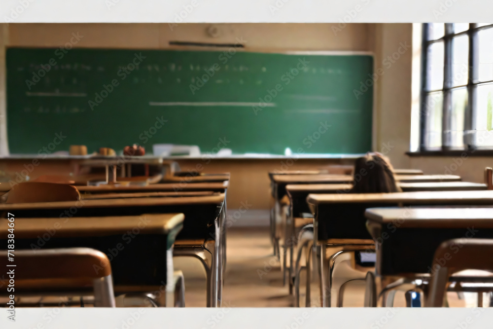Klassenzimmer mit einer Tafel in einer Schule Klassenzimmer mit einer Tafel in einer Schule