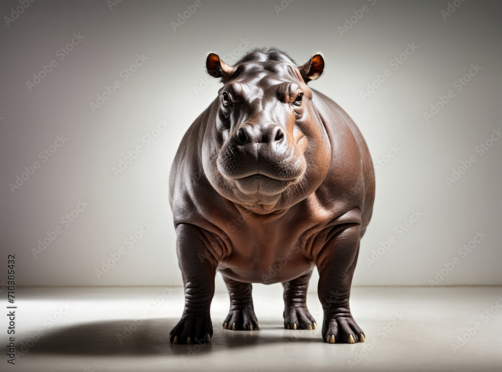 Fototapeta premium Studio Elegance with a Hippo