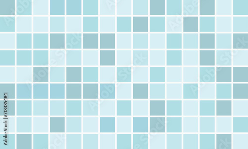 blue square mosaic tile Geometric background with space for studio room design, minimalist pastel wall backdrop. Vector illustration