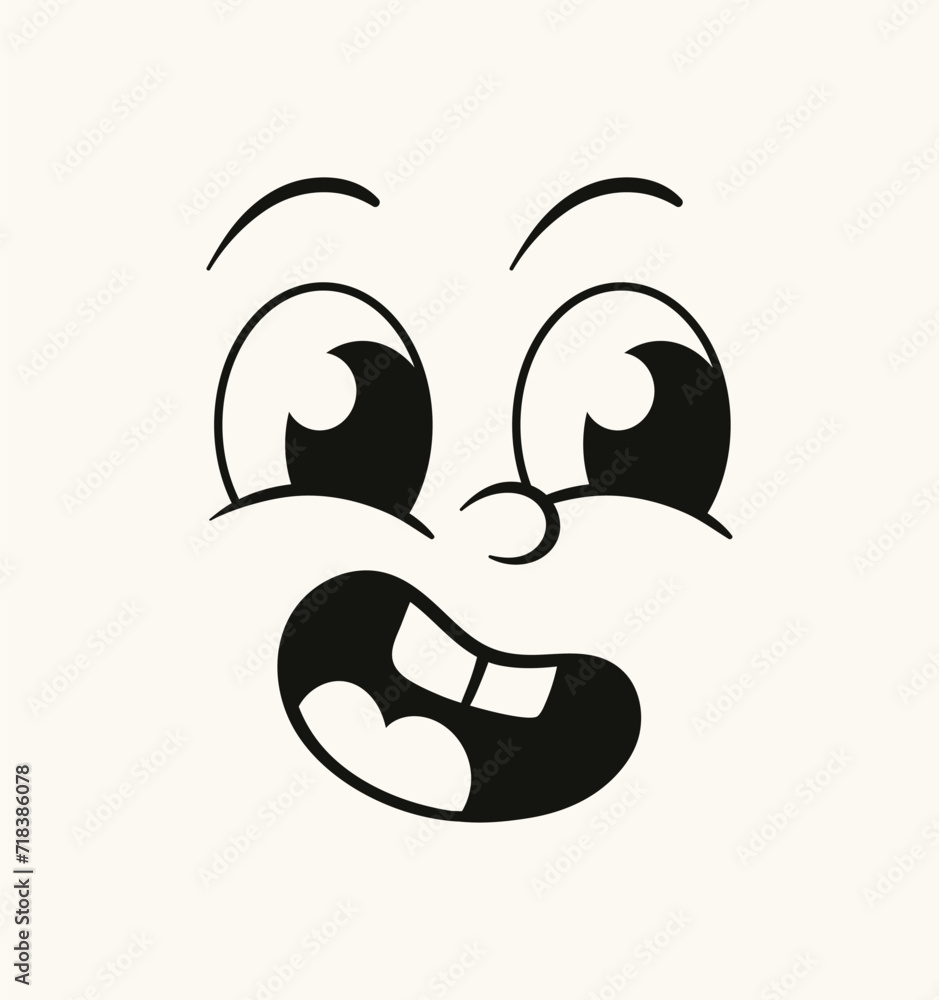 Fototapeta premium Retro cartoon face vector concept