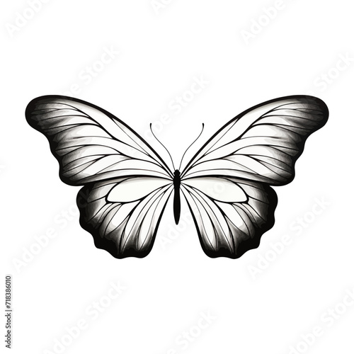 Butterfly Fluttering Up - Minimalist Nature Art