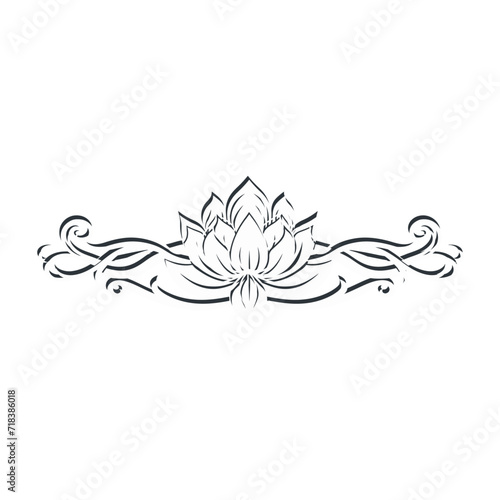 Outline Drawing of Water Lotus - Zen Vibes