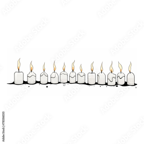 Candle Drawing One Line - Creative Concept