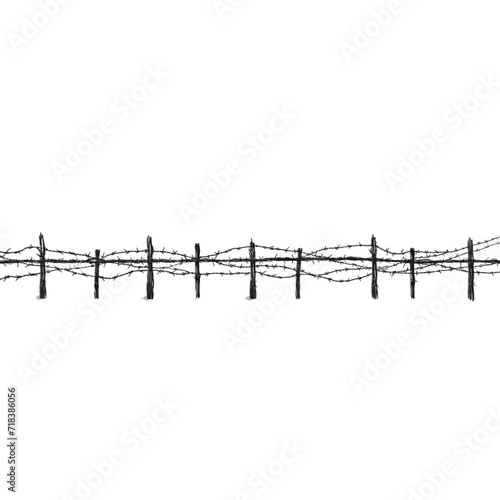 Barbed Wire Line Diagrams - Dark Abstract Art