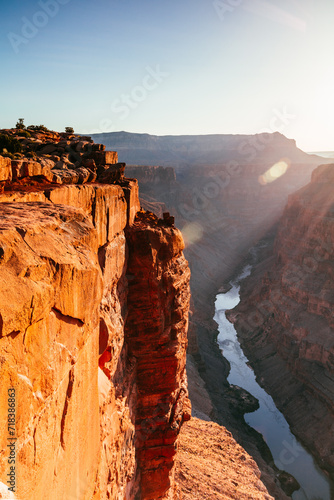 Sunrise at Toroweap point with Colorado river below, Grand Canyon, Arizona, USA photo