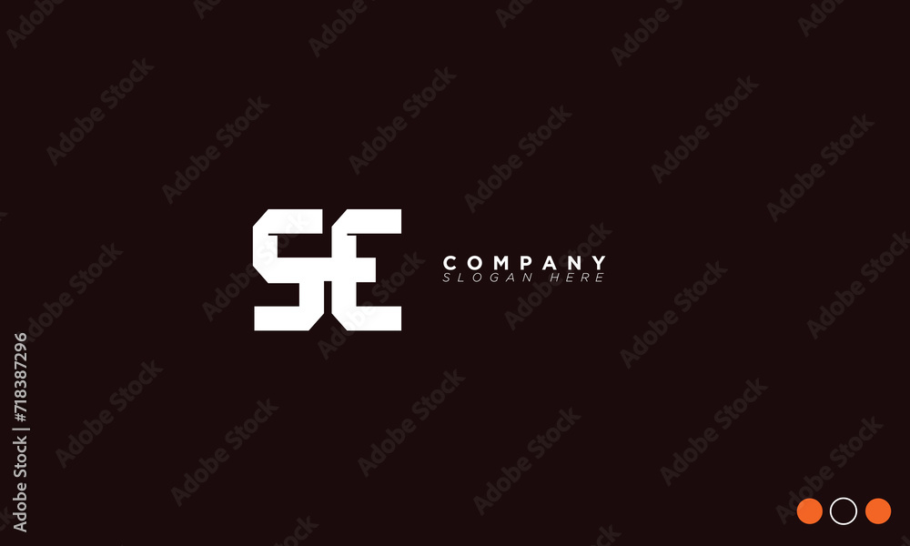 Obraz premium SE Alphabet letters Initials Monogram logo ES, S and E