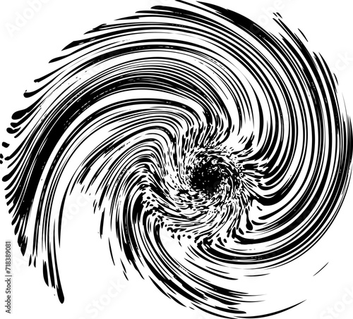 墨で描く渦巻き・旋回の背景