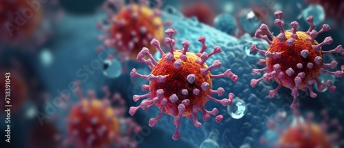 Coronavirus 2019-nCoV. SARS-CoV-2. Viruses influenza as dangerous flu strain cases as a pandemic. 3D illustration © John Martin